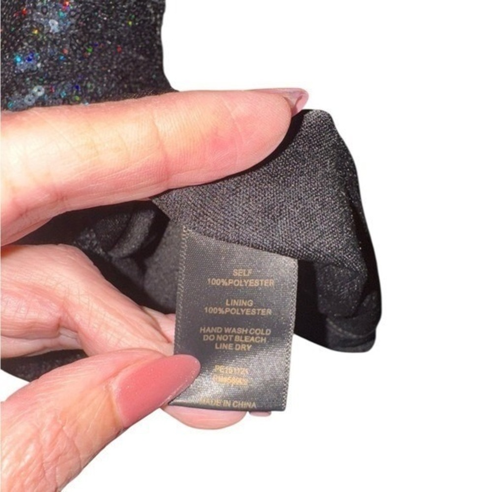 Gianni Bini Womens Black Sequin Sheath Mini Dress Sleeveless Sparkly XS - Picture 5 of 6